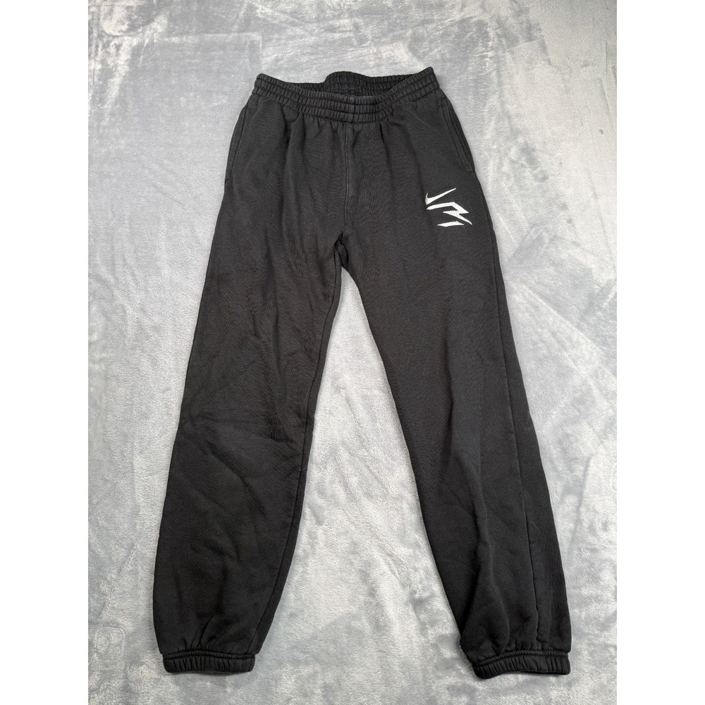 Nike 3Brand Sweatpants Boys Large Black Fleece Lined Athletic Fit Tapered Leg